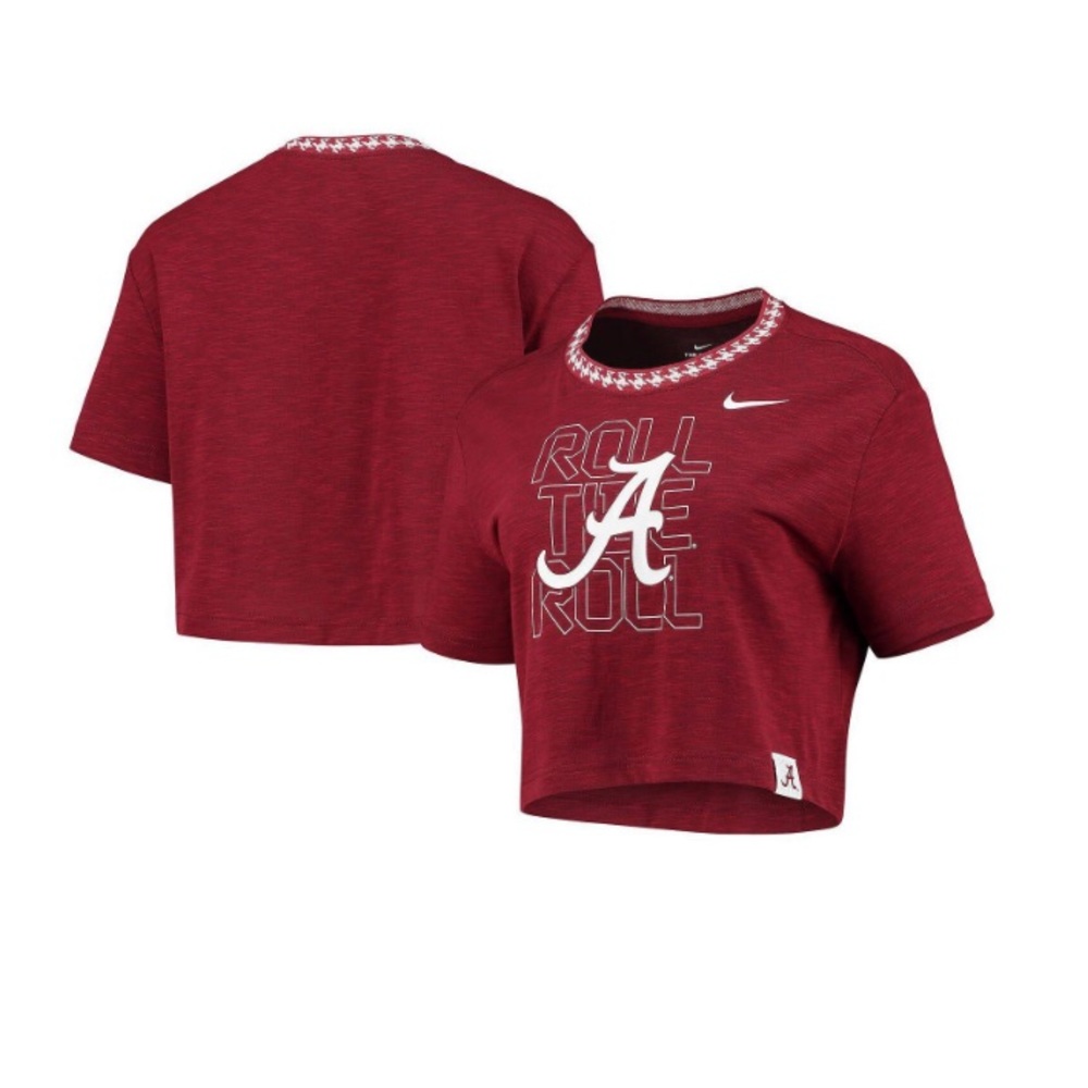 Nike Women's Crimson 'Roll Tide' Crop Tee